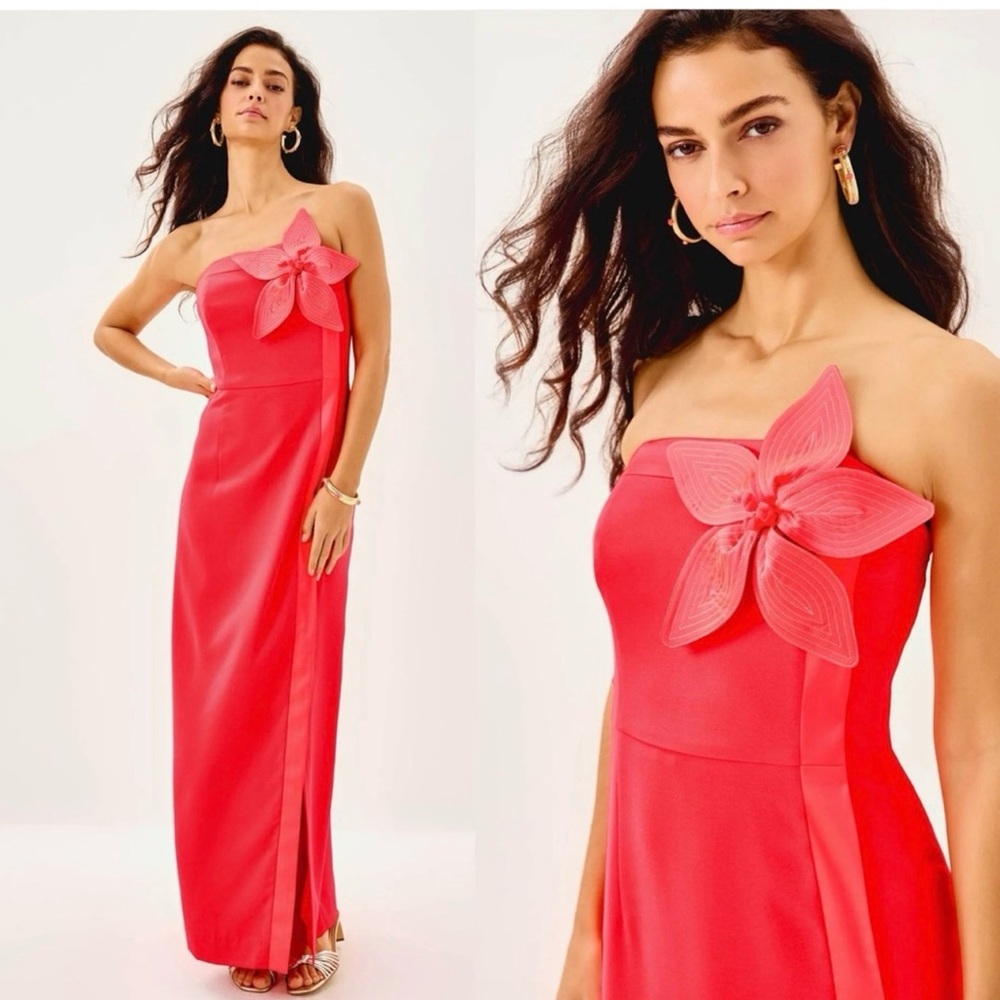 NWT Lily Pulitzer Anasophia strapless dress in Cane Coral
